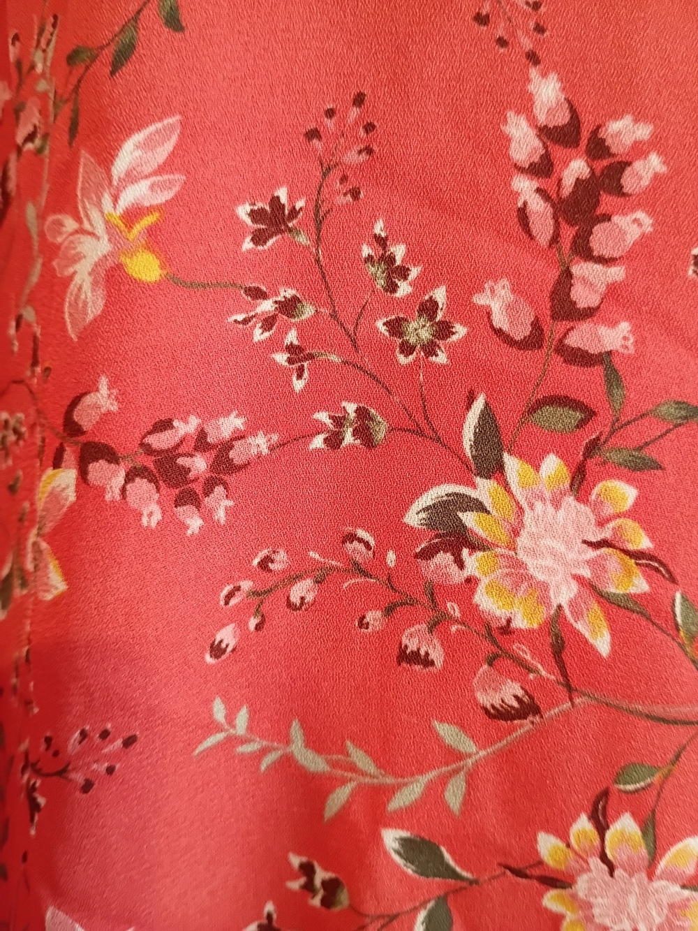 AB Studio Coral Size Xxl Floral Knot Tie-Front Peasant Blouse. - Picture 8 of 12
